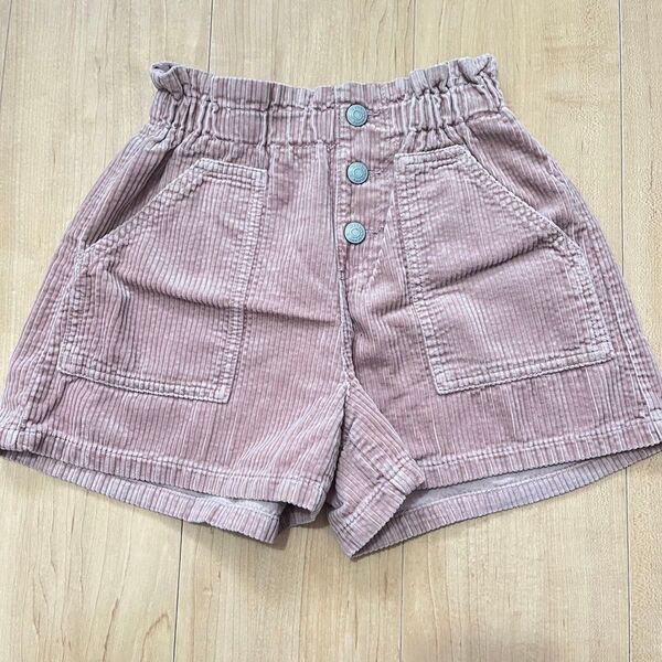 GU 130cm 女の子 ショートパンツ 半ズボン 子供服 コーデュロイ キッズ 子供 ピンク
