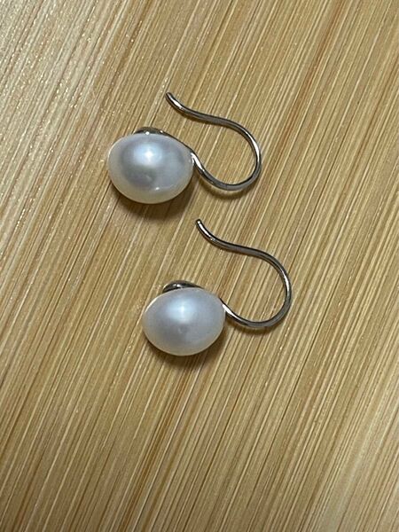 淡水真珠 天然 S925刻印 レディースピアス