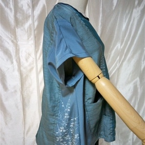 チュニック 半袖 2Lサイズ シルク 中古品 着物 リメイク パッチワークの画像2