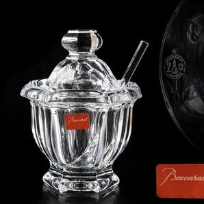 【雲】某資産家買取品 Baccarat バカラ シュガーポット スプーン付き 蓋付き ガラス 砂糖入れ CA9156 CTDkjhの画像1