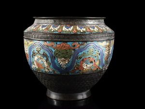 【雲】某資産家放出品 中国古玩 唐物 古銅 色絵花唐草絵付花瓶 高さ15.9cm 古美術品 CA9376 OTDvgy