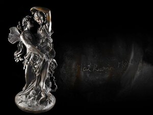 【雲】某資産家収蔵品 19世紀 フランス彫刻 MATHURIN MOREAU ブロンズ 天使 男女像 高さ74.5cm 重さ25.3kg 古美術品(モロー)BA9615 OVTmjuy