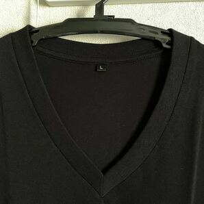 10枚組 L VネックTシャツ 綿100% 黒 ブラック V首 半袖 Tシャツ アンダーシャツ 男性 紳士 下着 メンズ インナー シャツ 半袖シャツ 定番♪の画像3