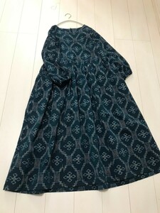 . pongee gya The - switch One-piece * kimono remake * pongee One-piece * hand made ** long One-piece * puff sleeve 