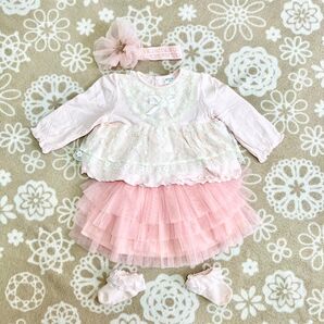 ベビードレス 薄手長袖 お宮参り お食い初め 80cm お祝い
