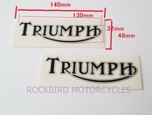 送料クリックポストOK トライアンフ / TRIUMPH 英国車 タンク ステッカー デカール 2枚1SET 色-黒文字/銀縁_画像2