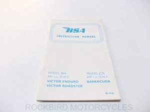  postage click post OK BSA B44/ Victor C25/ rose Koo da owner's hand book BSA original 