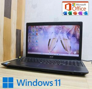 ★中古acerパソコン500GB★5740-X322 Core i3-M330 Win11 Office DVDノートPC12