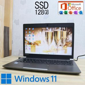 ★中古東芝パソコンSSD128GB★R63/G i3-6006U カメラ Win11 Office認証済ノートPC129