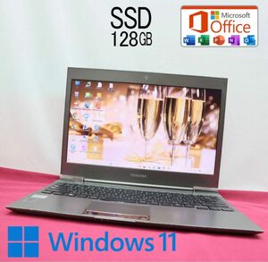 ★中古東芝パソコンSSD128GB★R632/H Core i3-3227U Win11 Office ノートPC81