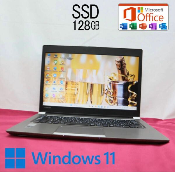 ★中古東芝SSD128GB★R634/M i3-4030U Win11 MS Office BluetoothノートPC109