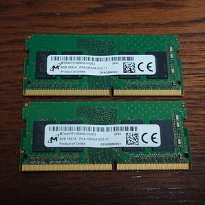 Micron 8GB×2枚 DDR4 3200MHz PC4-25600 1.2V 1Rx8 260PIN SODIMM ノートパソコン用メモリ 中古 動作品 合計16GBの画像1