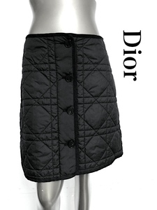  two point successful bid free shipping! 2A48 hard-to-find![ almost unused ]DIOR Dior 22SS quilting Technica ru tough ta skirt size 40 black 