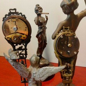ユンハンス 女神像置時計等ジャンク品３台まとめての画像5