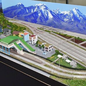 【SAZAN】鉄道ジオラマレイアウト複線※150x65cm 公園に桜咲く現代の街並み(Ｗクロスポイント&4線ヤード)同梱不可★Mの画像10