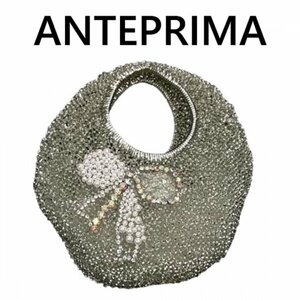 ANTEPRIMA アンテプリマ PVCワイヤー ラインストーン ビジュー パール ハンドバッグ シルバー系 4193