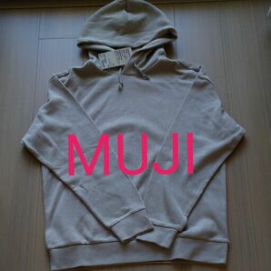 タグ付き【未使用品】MUJI 無印良品 二重編みプルパーカーM ベージュ