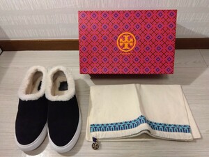 【F431】 トリーバーチ TORY BURCH スニーカー サイズ 6.5 約23.5cm スエード ブラック 40301