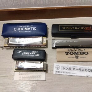 【F488】 ハーモニカ おまとめ CHROMATIC SEYDEL TOMBO21 トンボ ARIA 楽器の画像1