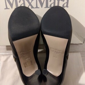 【F430】【ほぼ未使用】 Max Mara マックスマーラ レザー ショート ブーツ 36 1/2 約23.5cm ブラック イタリア製 ハイヒール 高さ約10cmの画像7