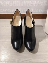 【F430】【ほぼ未使用】 Max Mara マックスマーラ レザー ショート ブーツ 36 1/2 約23.5cm ブラック イタリア製 ハイヒール 高さ約10cm_画像2