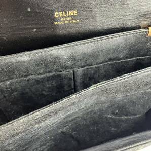 【遺品整理】1円〜 CELINE セリーヌ ヴィンテージ 馬車 金具 クロコ ハンドバッグ ショルダーバッグ ブラック レザー クロコダイル バッグ の画像7