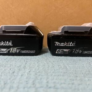 マキタ Makita 純正 2個 Li-ion バッテリー BL1860B 6.0Ah 18V マキタバッテリーマキタインパクトドライバー 動作品 美品の画像2