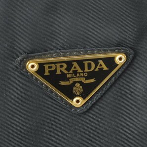 美品 PRADA プラダ ハンドバッグ トートバッグ メタルハンドル ナイロン ブラック ゴールド 三角プレート 金属 チェーン 鞄 Ma.a/a.iの画像7