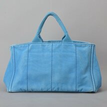PRADA プラダ カナパ トートバッグ ハンドバッグ デニム ブルー クリーニング済 ラージサイズ CANAPA 水色 ボストン 鞄 Ma.a/k.i_画像3