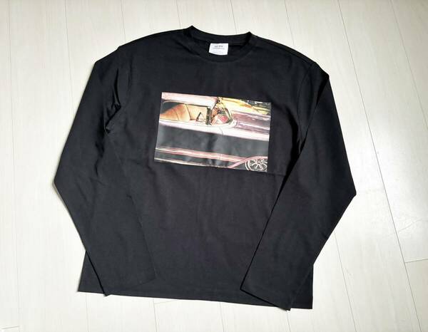 新品 CALVIN KLEIN JEANS EST.1978 カルバン クライン ジーンズ EC GRAPHIC プリント Tシャツ 長袖 カットソー 黒 ブラック S △3