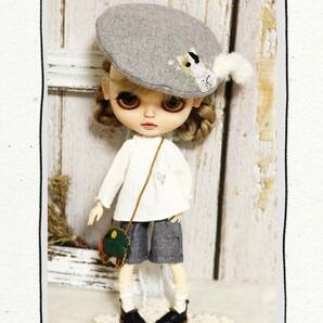 ★Blythe outfit★ 猫の刺繍帽子、ドレス１６点セット ブライス洋服 159の画像4