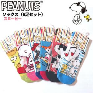 スヌーピー ソックス 6足セット② 19～24cm PEANUTS SNOOPY