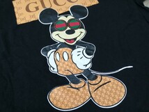 【古着】ミッキーマウスTシャツ DISNEY＆ ディズニー ブラック コラボティーシャツ 中古 半袖 グッズ GUCC_画像4