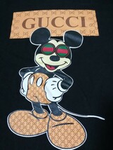 【古着】ミッキーマウスTシャツ DISNEY＆ ディズニー ブラック コラボティーシャツ 中古 半袖 グッズ GUCC_画像6