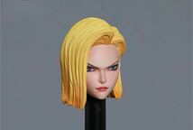 1/6スケール　女性フィギュアヘッド　アニメキャラクター　18号　ハードスカルプ　カービング_画像3