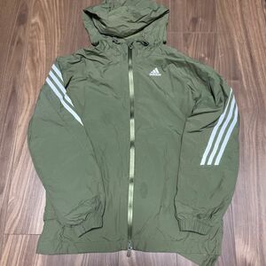 adidas ウィンドブレーカー ナイロンジャケット ナイロンパーカー　カーキ　sサイズ