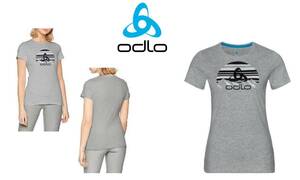 新品！　Odlo（オドロ）　レディース クルーネック クマノロゴ 半袖 Tシャツ （グレー：M）