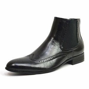新品■28cm サイドゴアブーツ 紳士靴 フォーマル イタリアン メンズ ブーツ ドレスシューズ 革靴 ビジネス ウイングチップ Zeeno 男 靴