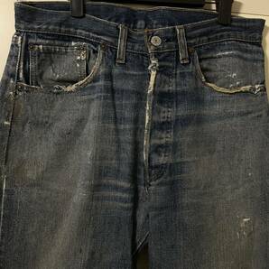 LEVI'S 501 66前期 levis デニム ギャラ 片面 ヴィンテージ ビンテージ リーバイス 両面 47モデル ビッグE BIGE W30 40s 50s 60s 濃紺 の画像4