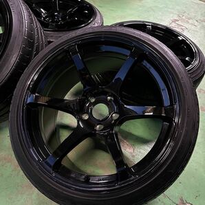 6本スポーク ブラック!!9.5J+15 PCD114.3-5穴★225/40R18★S14/15・R32・C35・JZX90/100・FC3S/FD3S等ドリ車にオススメ♪の画像2