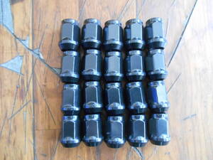 ナット20個　ジムニー　ホイール袋ナット　ブラック　M12XP1.25-19HEX ラグナット　ホイールナット　５穴　テーパー　６０度　送料込み