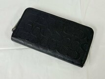 ◎【COACH/コーチ】長財布 ブラック B1744 58427 財布 メンズ レディス 中古品/kb3144_画像1