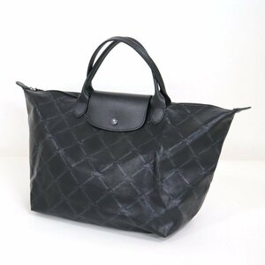 [LONGCHAMP/ Long Champ ] tote bag handbag p rear -ju total pattern black /is0298