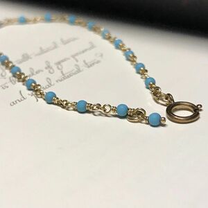 アガット ターコイズ ブレスレット 14K GF agete