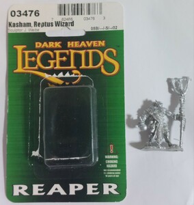 リーパー REAPER ファンタジー メタルフィギュア Kasham,Reptus Wizard 開封品 TRPG DARK HEAVEN FANTASY