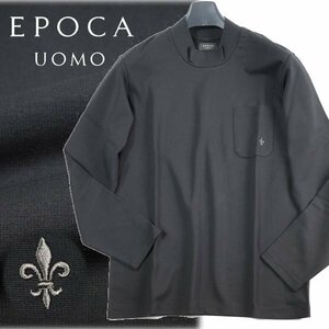 新品1円～★EPOCA UOMO エポカ ウォモ メンズ 長袖 モックネックカットソー M ブラック 黒 ゴルフ ハイネック 正規店本物 ◆8010◆