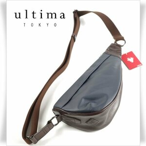 新品1円～★ultima TOKYO ウルティマ トーキョー 日本製 ショルダーバッグ ボディバッグ ネイビー 紺 正規店本物 ◆8249◆