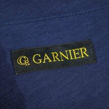 新品1円~★定価1.9万 GARNIER ガルニエ メンズ 綿 コットン100％ 半袖 唐草柄刺繍入りオープンカラーシャツ L ネイビー 丸井 ◆8290◆_画像4