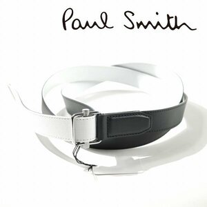 未使用1円～★定価1.7万 ポールスミス Paul Smith メンズ カラーパターンリングベルト M 黒 ブラック ◆8388◆