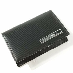 新品1円～★CK CALVIN KLEIN カルバンクライン メンズ 牛革レザー 名刺入れ カードケース 黒 箱付 ポリッシュ プレゼントに♪◆8444◆の画像3